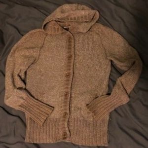Gap Chunky Knit Button Up Sweater with Hood